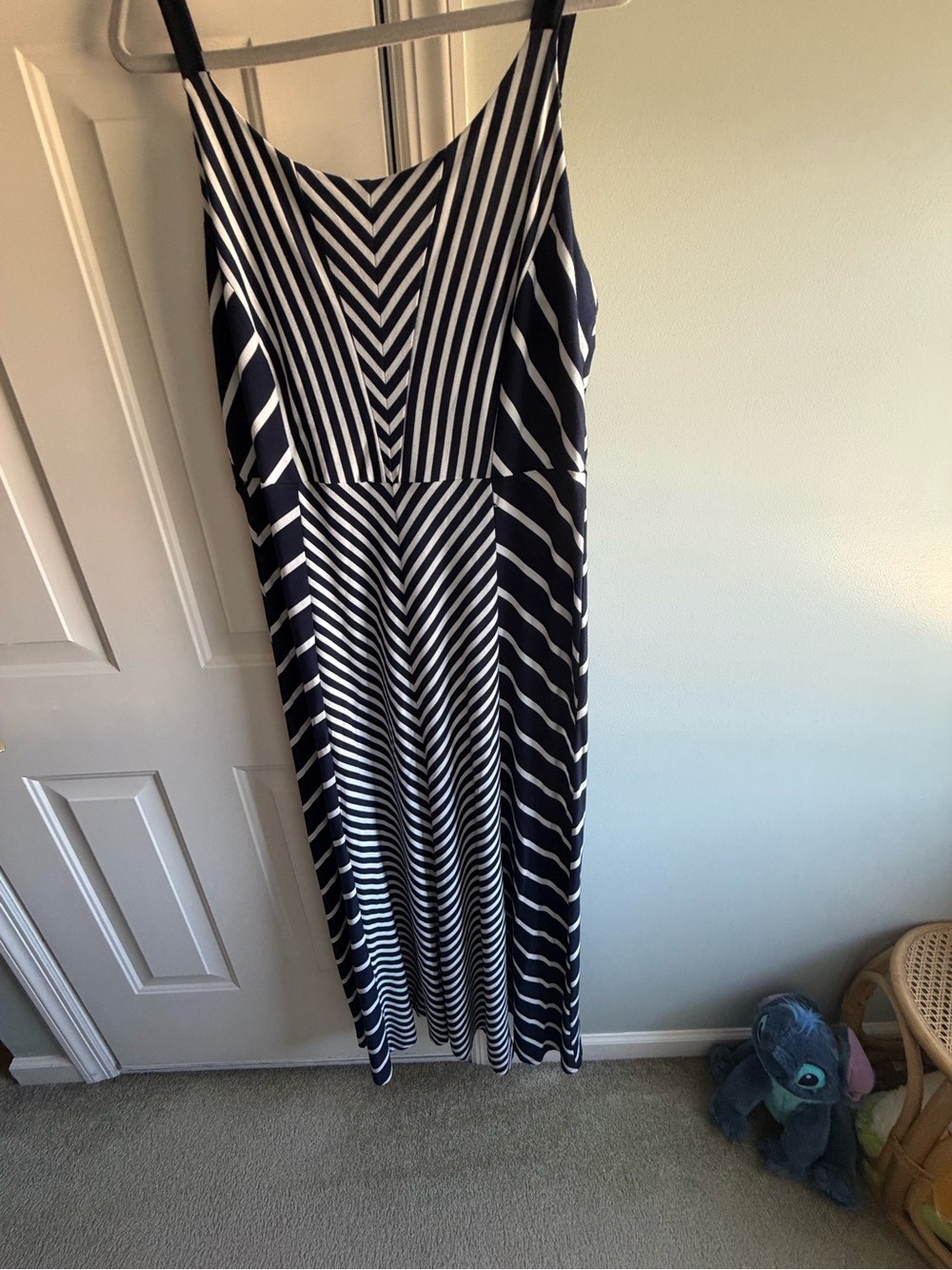 Maurices Navy and White Striped Maxi Dress